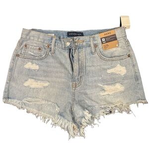 Aero high rise denim shorts